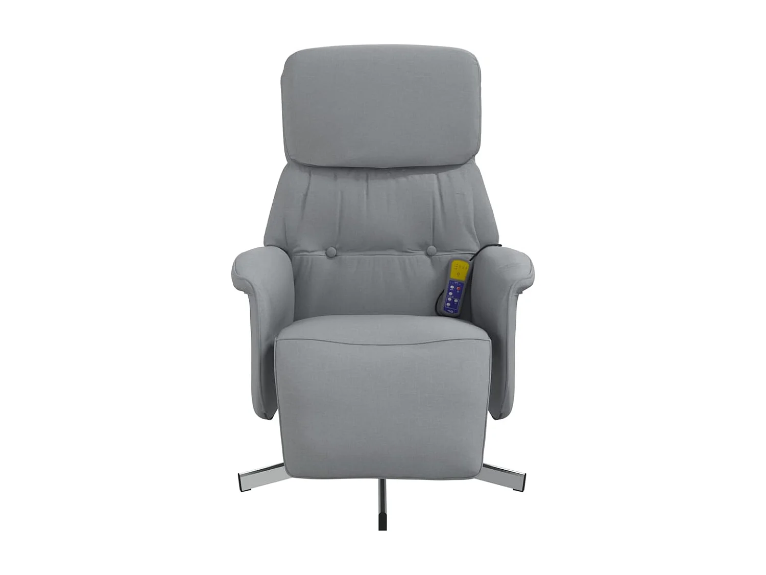 Fauteuil inclinable de massage et repose-pieds gris clair tissu