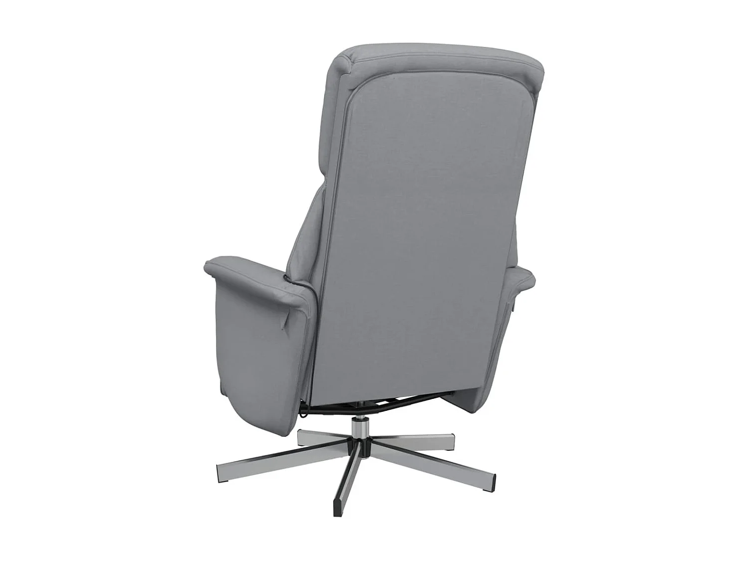 Fauteuil inclinable de massage et repose-pieds gris clair tissu