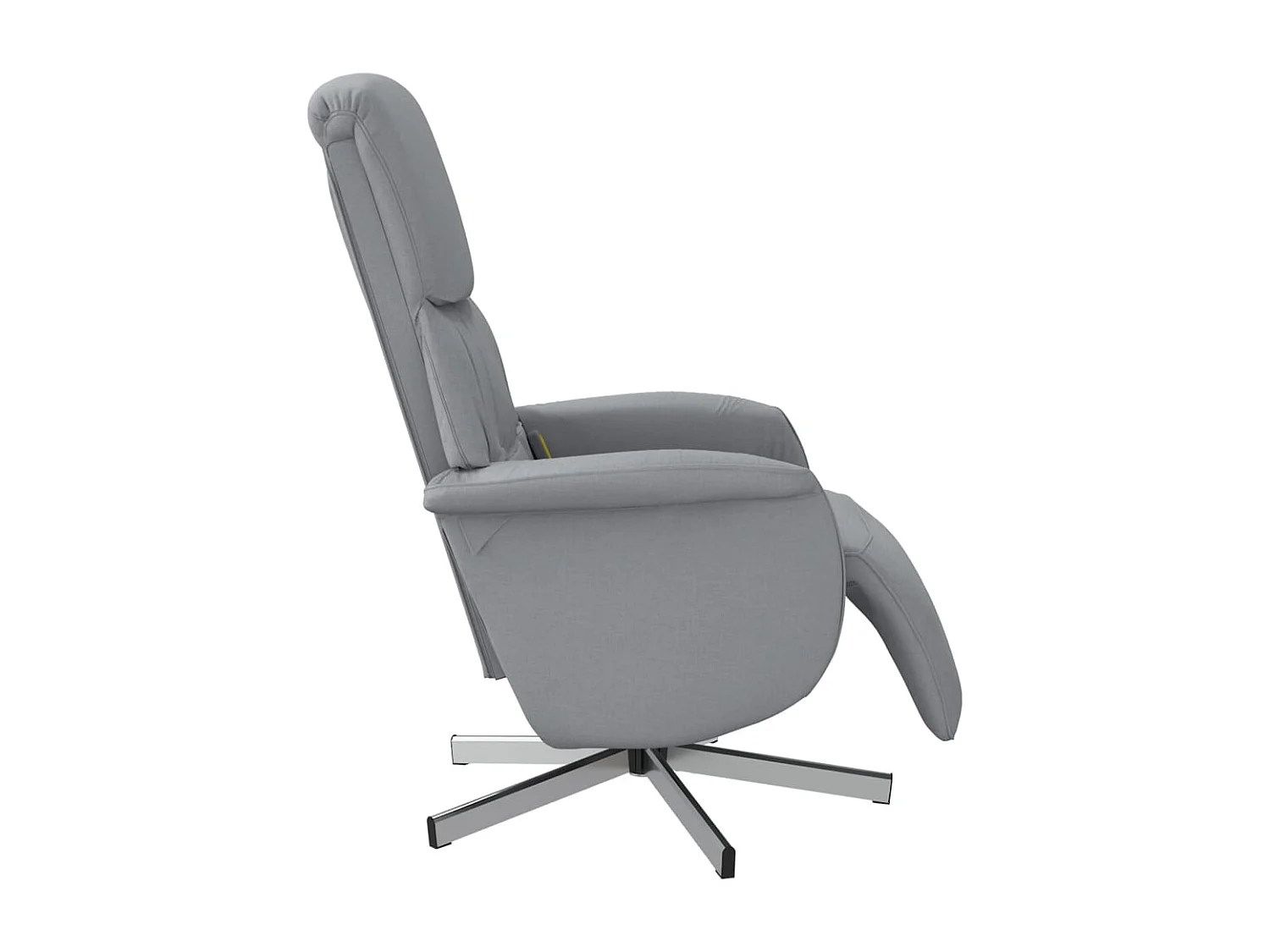 Fauteuil inclinable de massage et repose-pieds gris clair tissu