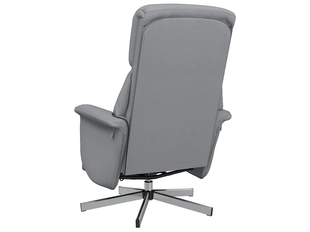 Fauteuil inclinable de massage et repose-pieds gris clair tissu