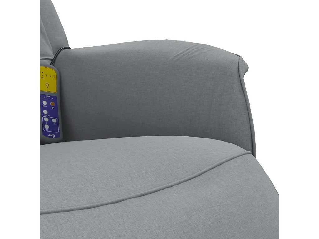 Fauteuil inclinable de massage et repose-pieds gris clair tissu