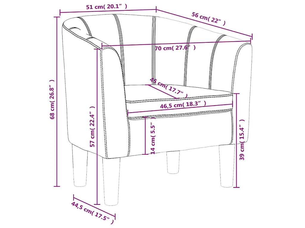 Kuipstoel kunstleer grijs