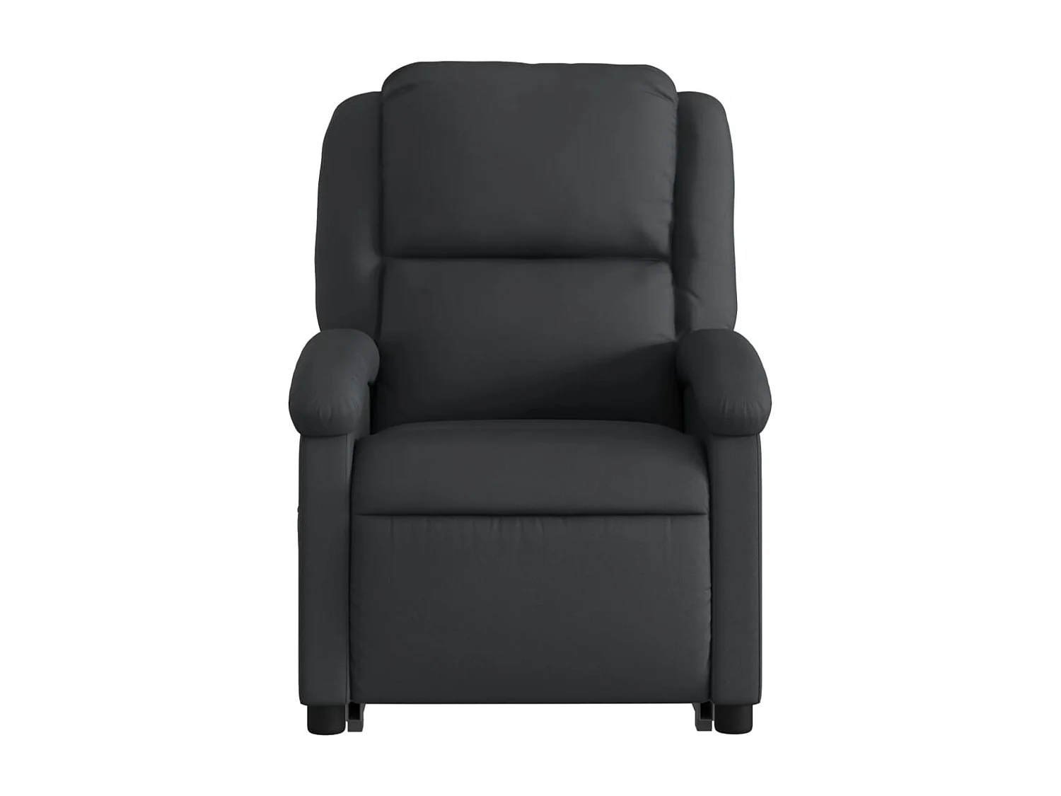 Relaxsessel mit Aufstehhilfe Schwarz Echtleder