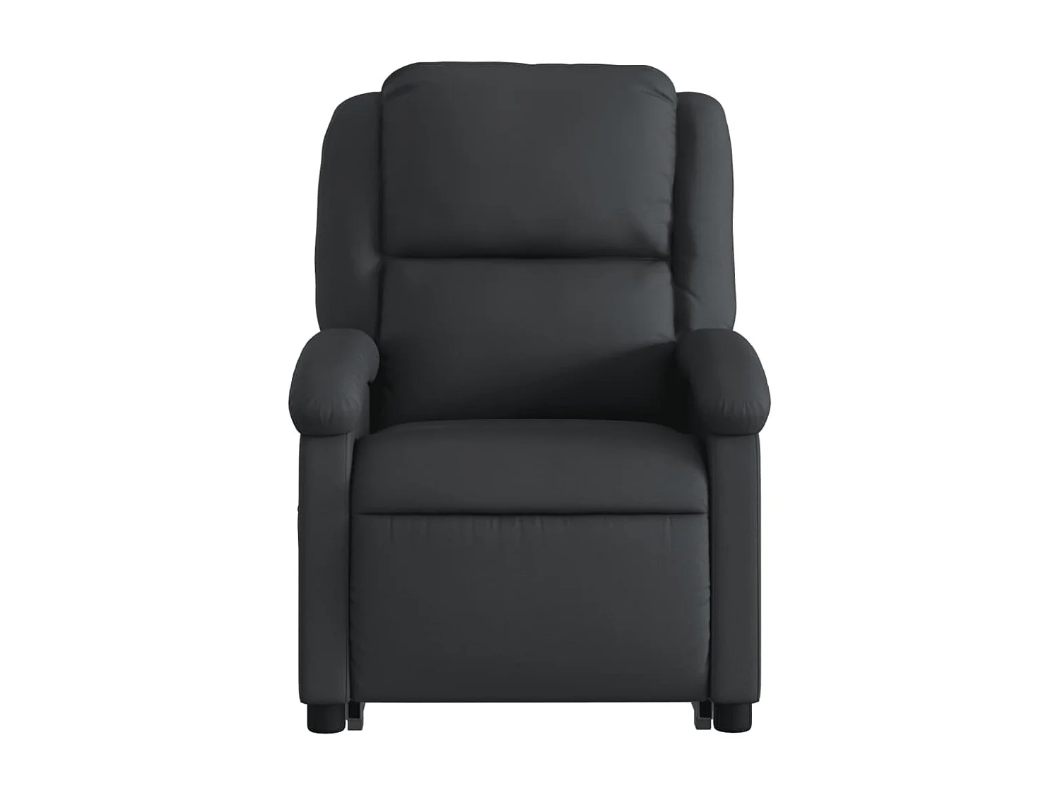 Relaxsessel mit Aufstehhilfe Schwarz Echtleder