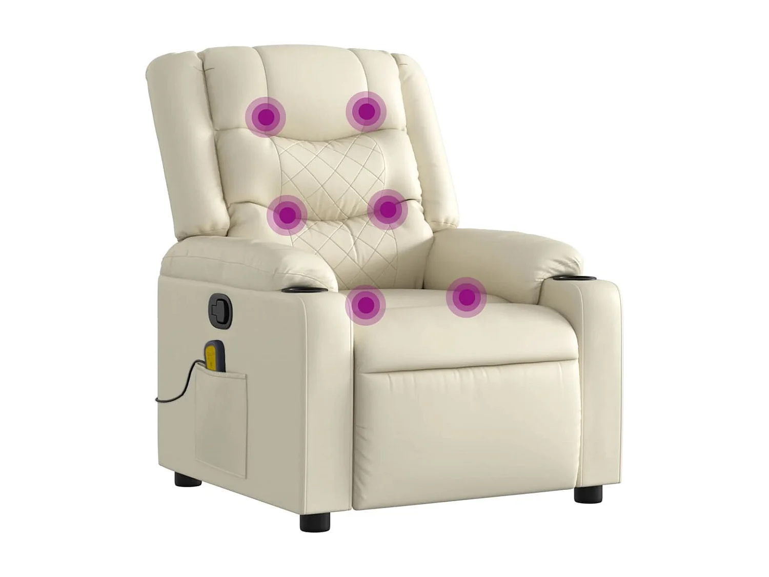 Fauteuil inclinable de massage Crème Similicuir