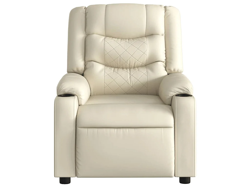 Fauteuil inclinable de massage Crème Similicuir