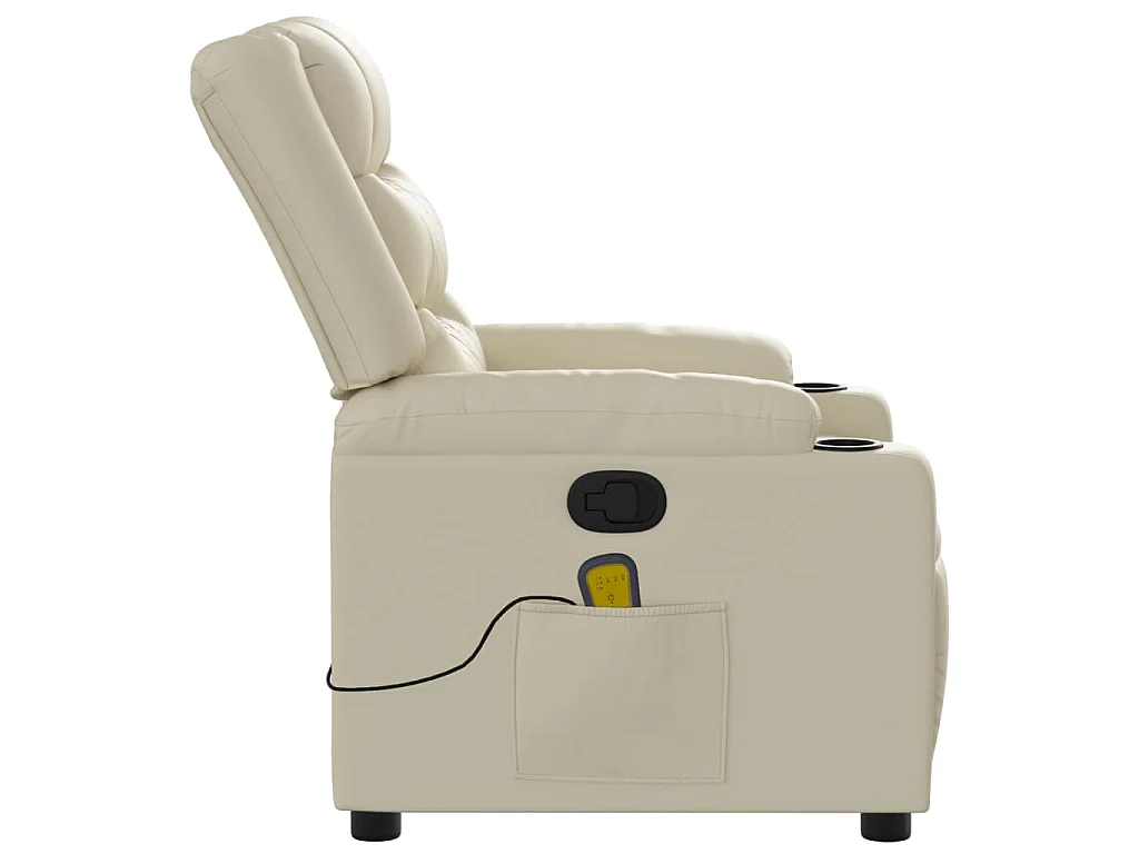 Fauteuil inclinable de massage Crème Similicuir