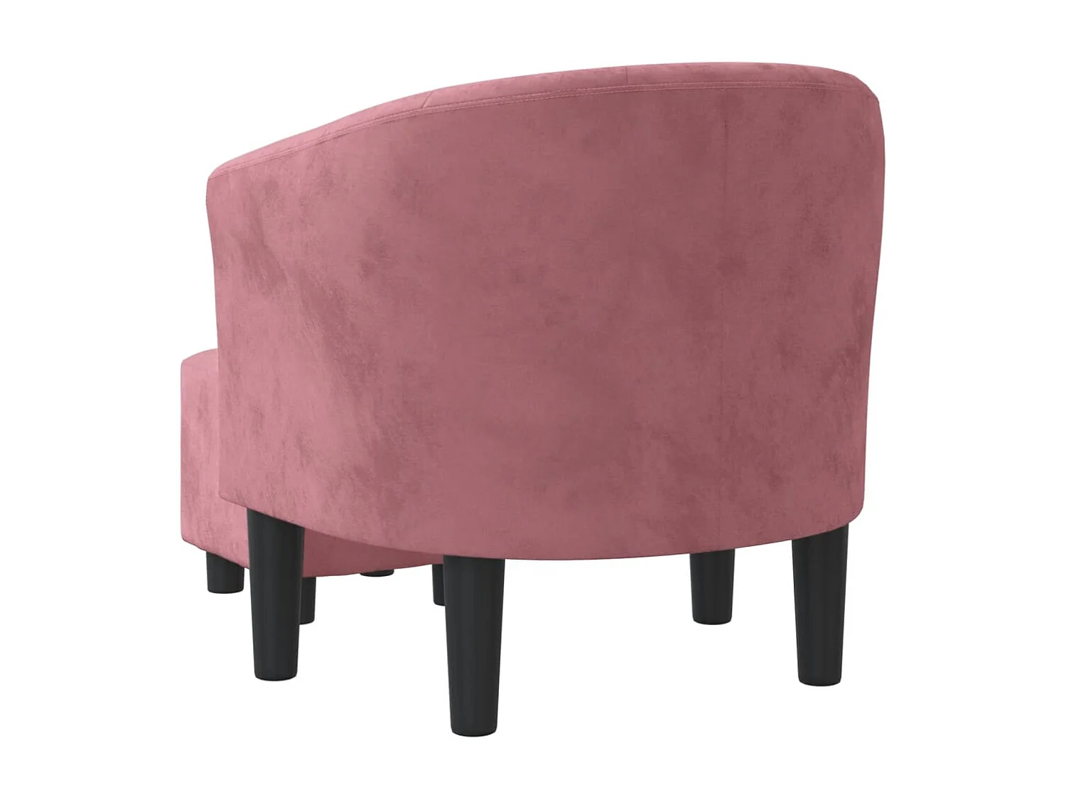 Fauteuil avec repose-pied rose velours