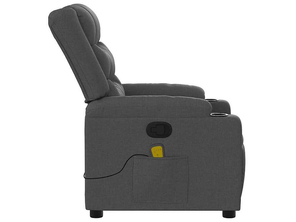 Fauteuil de massage inclinable Gris foncé Tissu