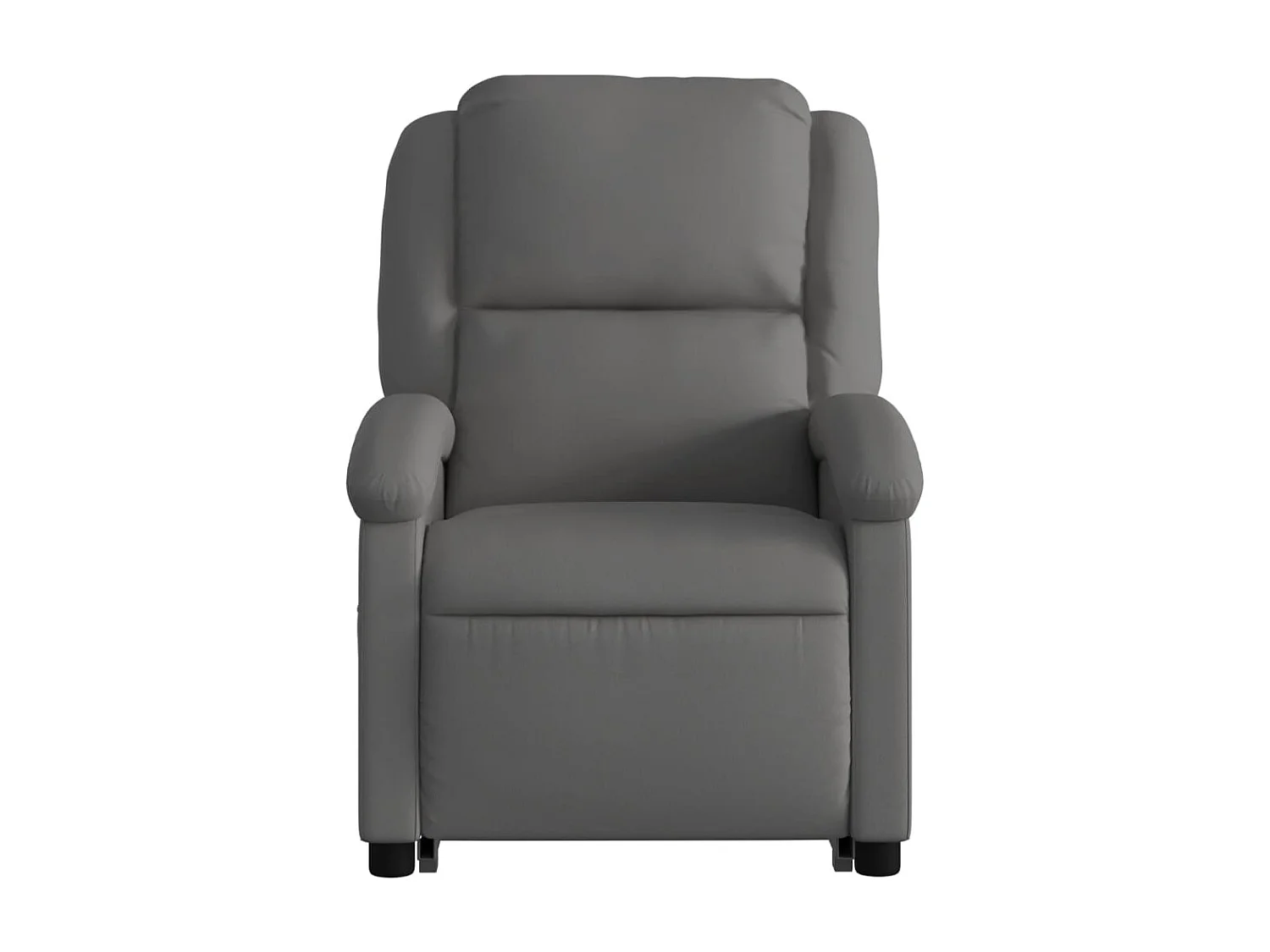Fauteuil inclinable de massage gris cuir véritable
