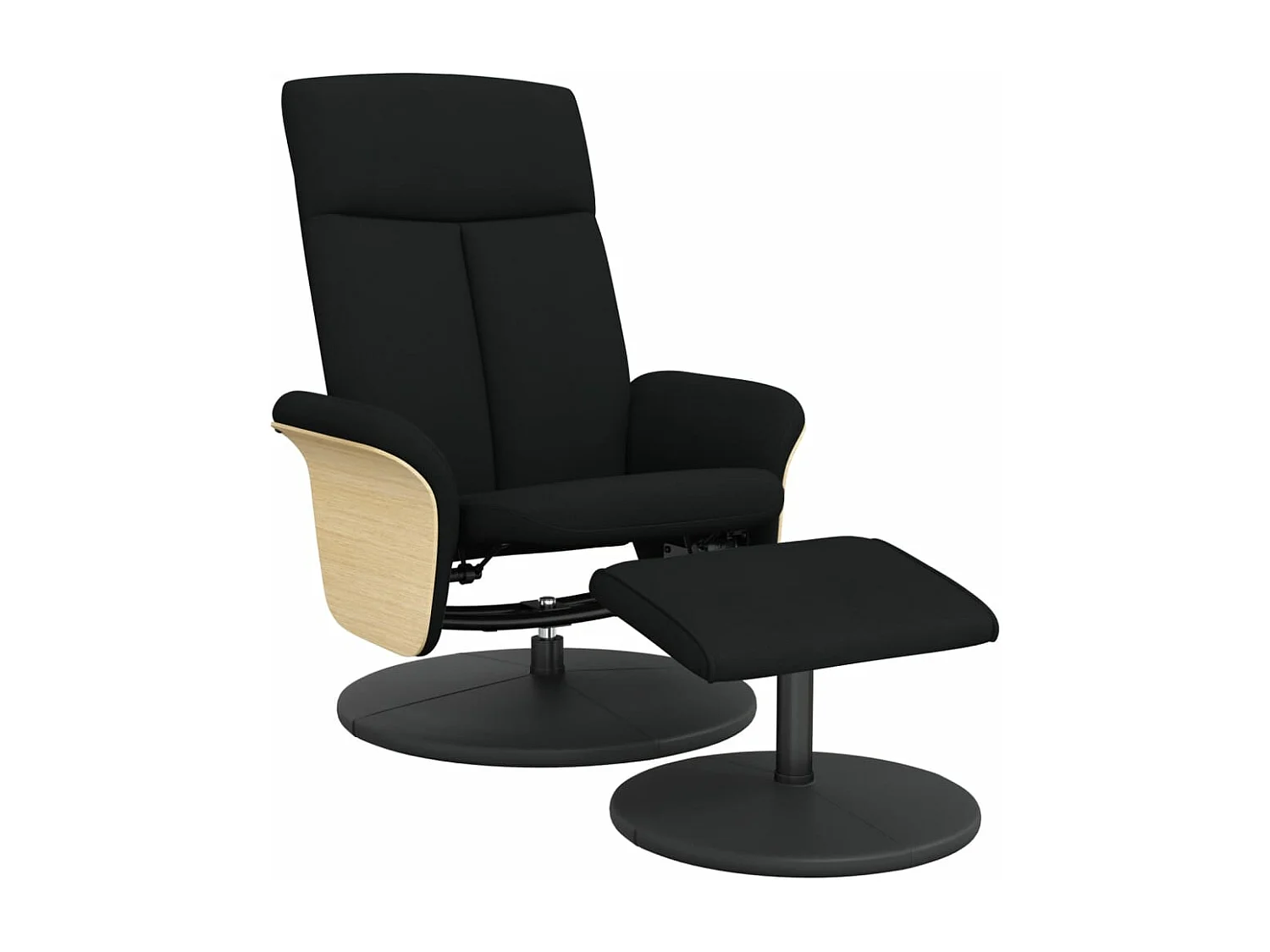 Relaxsessel mit Fußhocker Schwarz Stoff