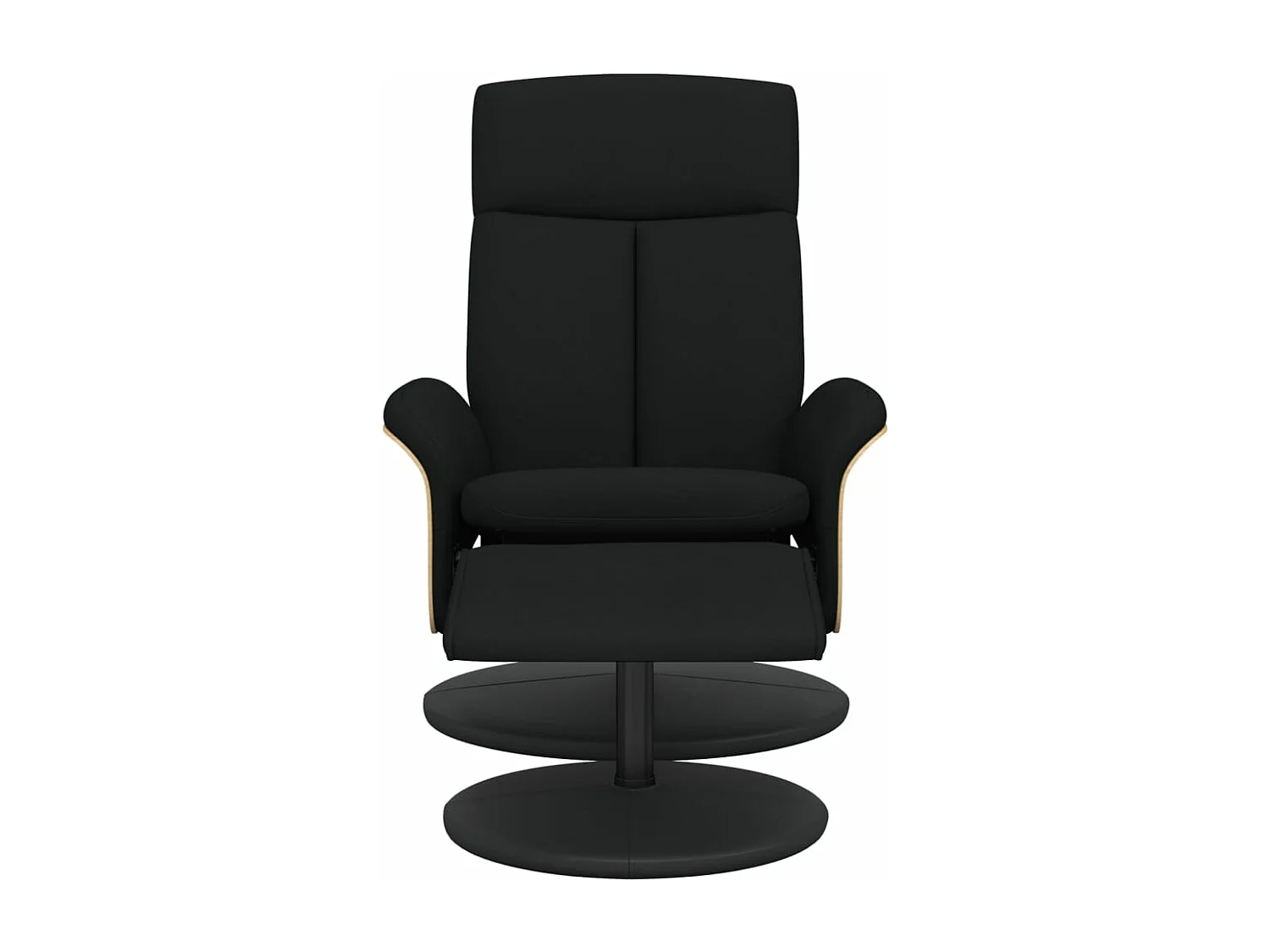 Relaxsessel mit Fußhocker Schwarz Stoff