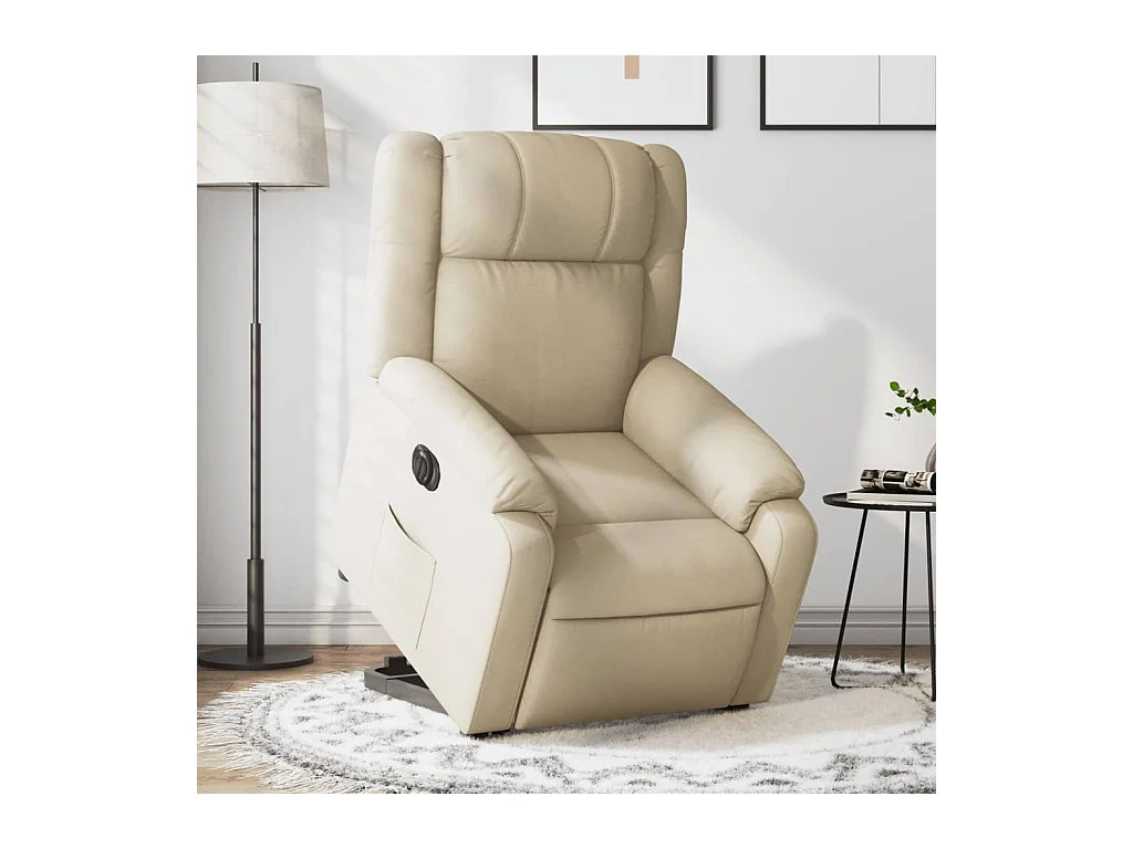 Fauteuil inclinable électrique crème tissu