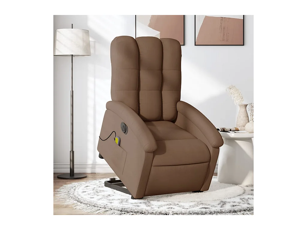 Fauteuil inclinable de massage électrique Marron Tissu