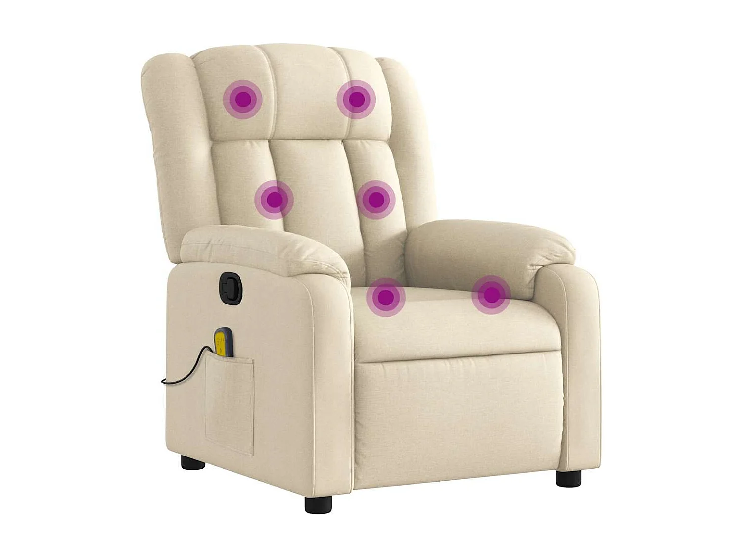 Massagesessel Creme Stoff