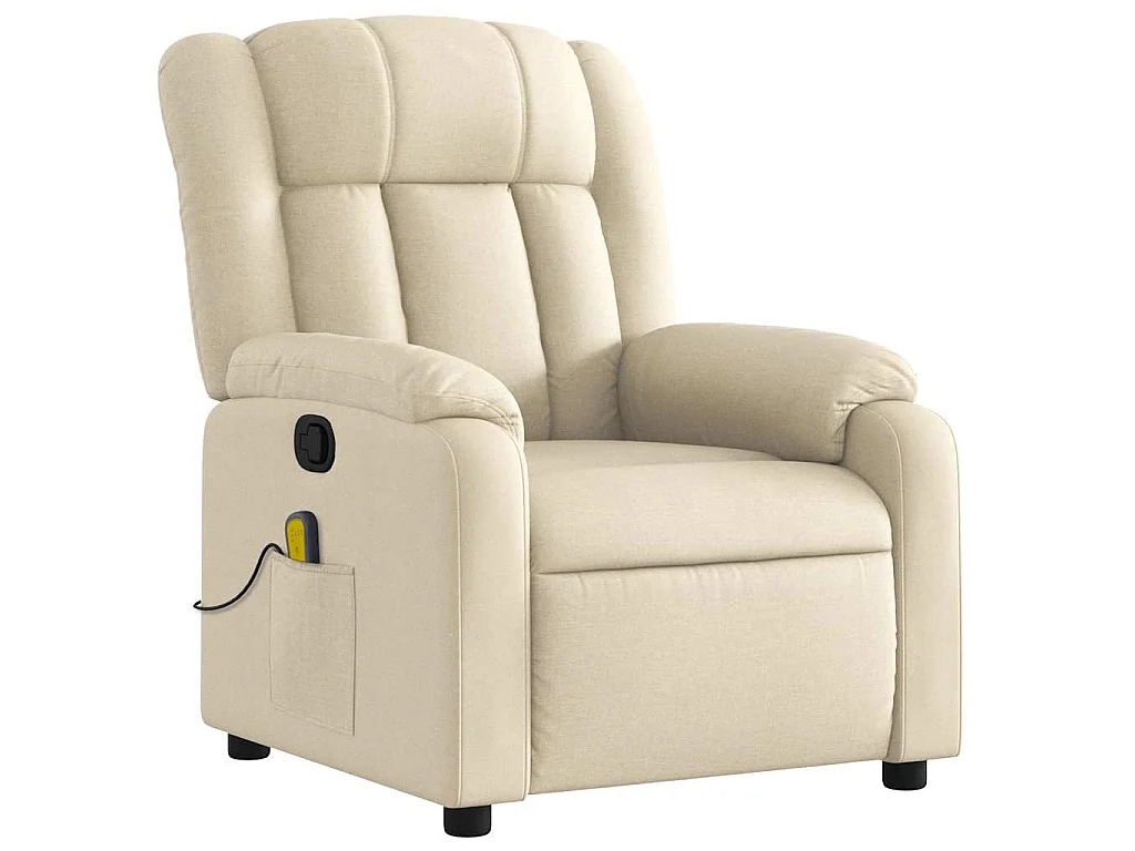 Poltrona Massaggiante Reclinabile Crema in Tessuto