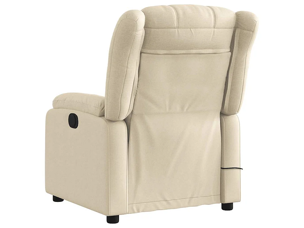 Poltrona Massaggiante Reclinabile Crema in Tessuto