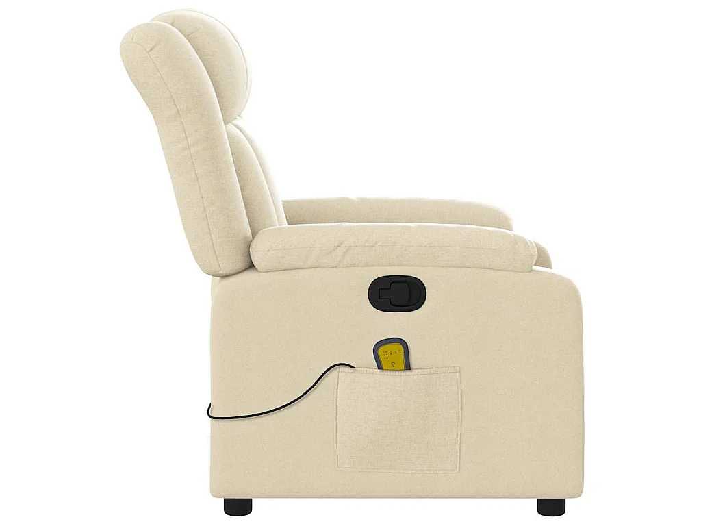 Poltrona Massaggiante Reclinabile Crema in Tessuto