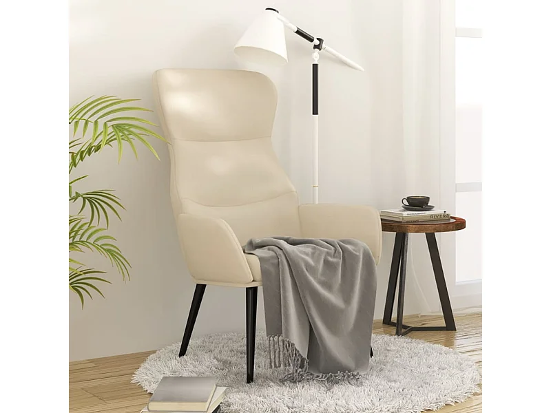 Relaxstoel stof crèmekleurig