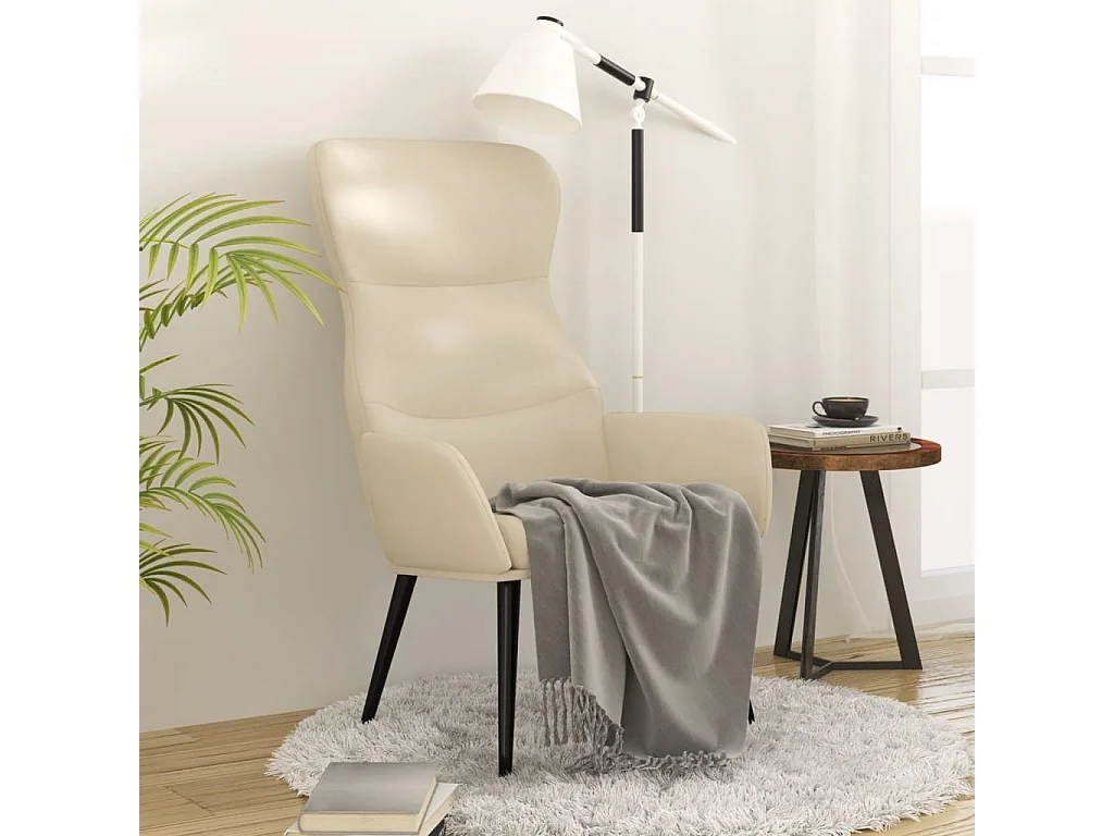 Relaxstoel stof crèmekleurig