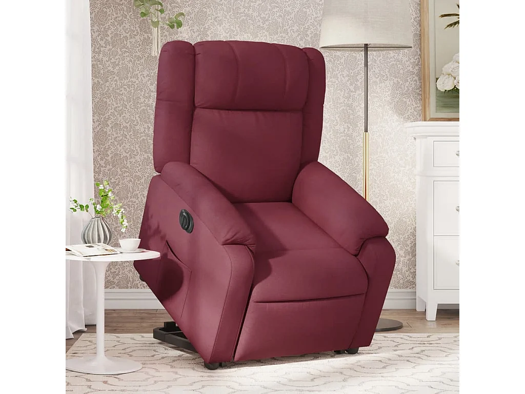 Fauteuil inclinable électrique rouge bordeaux tissu