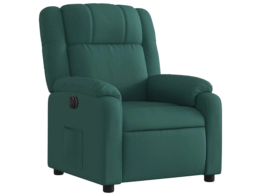 Fauteuil inclinable électrique Vert foncé Tissu