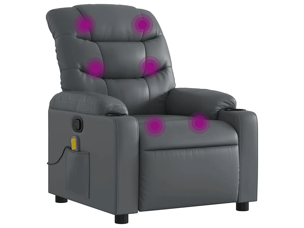 Fauteuil de massage inclinable Gris Similicuir