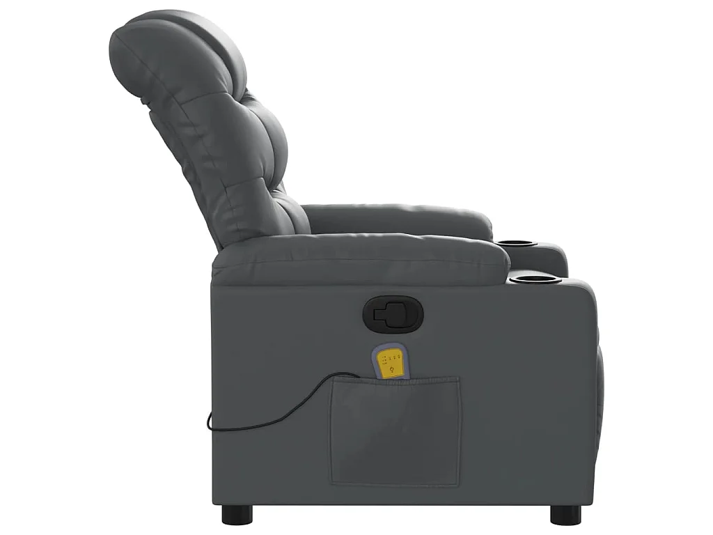Fauteuil de massage inclinable Gris Similicuir