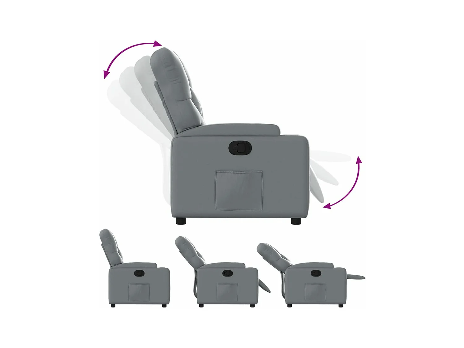 Fauteuil inclinable Gris Similicuir