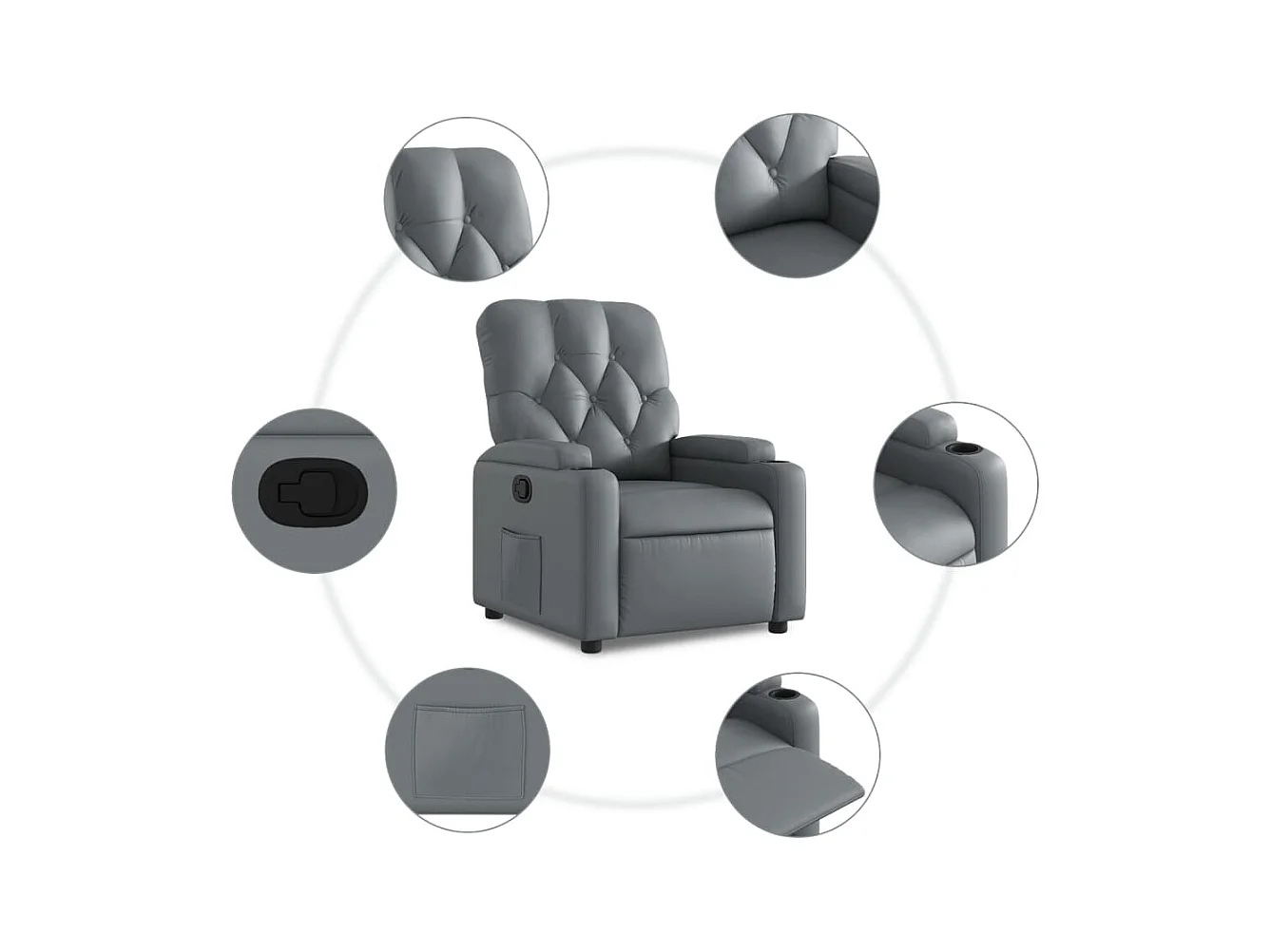 Fauteuil inclinable Gris Similicuir