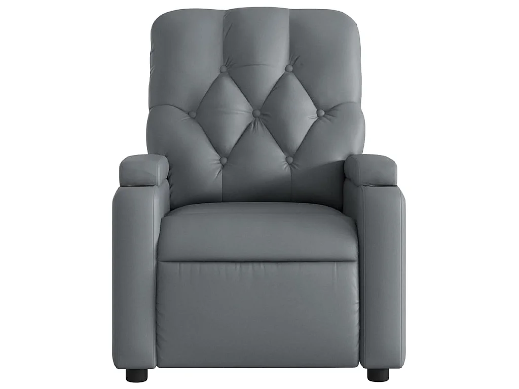 Fauteuil verstelbaar kunstleer grijs