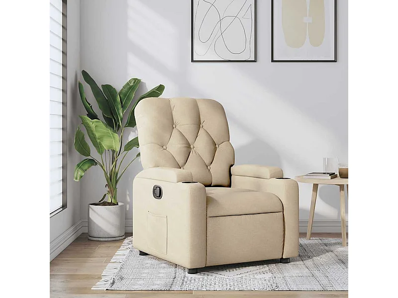 Fauteuil inclinable Crème Tissu