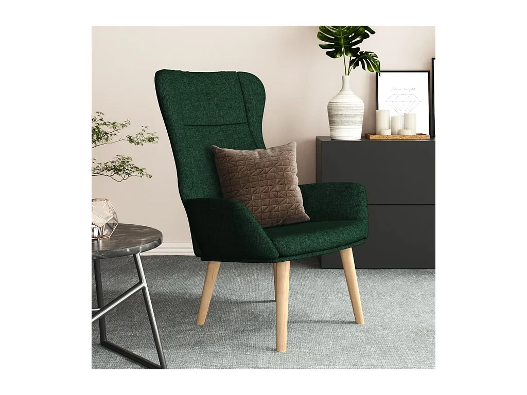 Chaise de relaxation Vert foncé Tissu