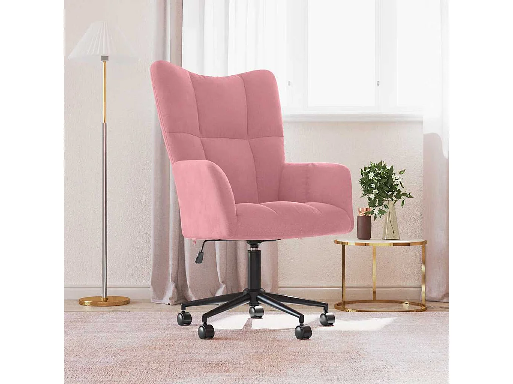 Chaise de relaxation Rose Velours