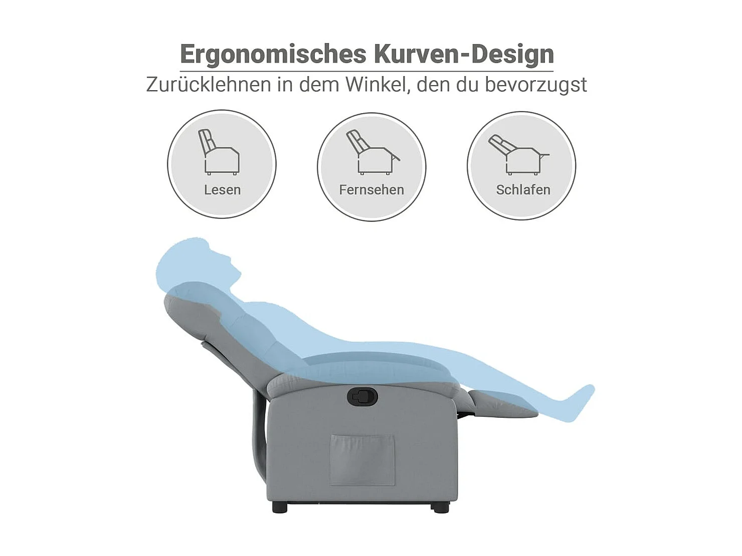 Fauteuil inclinable Gris clair Tissu