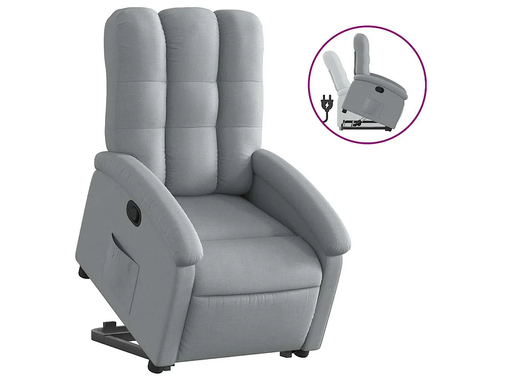 Sta-op-stoel verstelbaar stof lichtgrijs