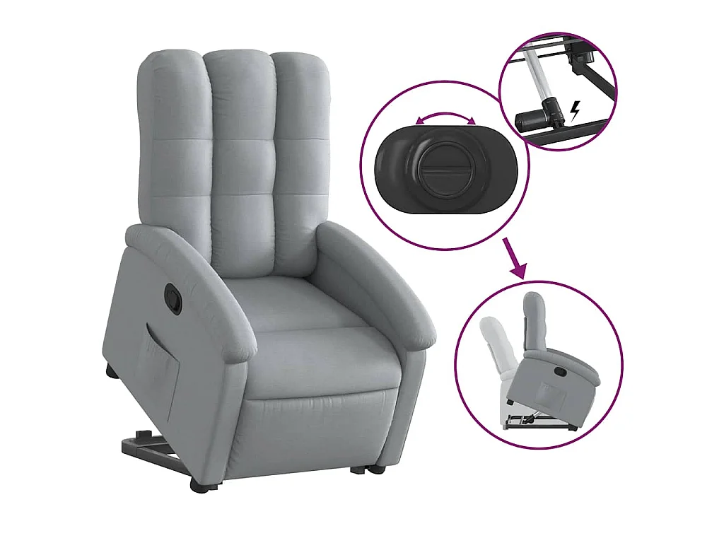 Sta-op-stoel verstelbaar stof lichtgrijs