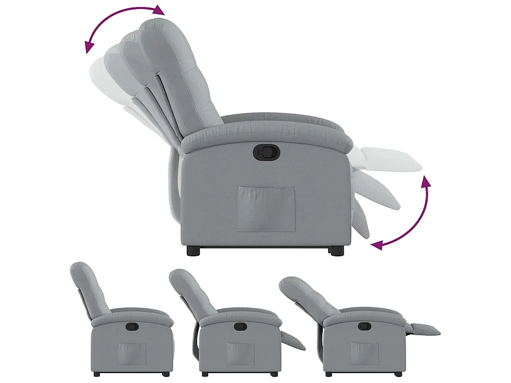 Sta-op-stoel verstelbaar stof lichtgrijs