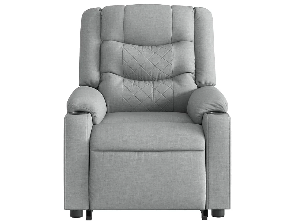 Poltrona reclinável elevatória tecido cinzento-claro