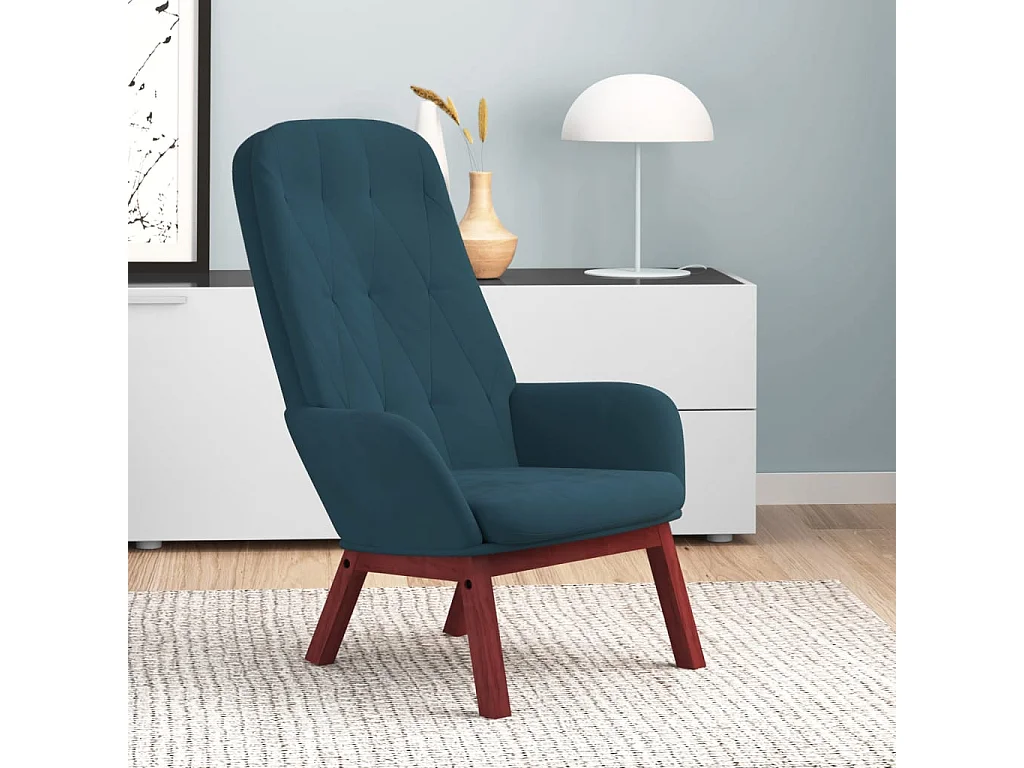 Chaise de relaxation Bleu Velours