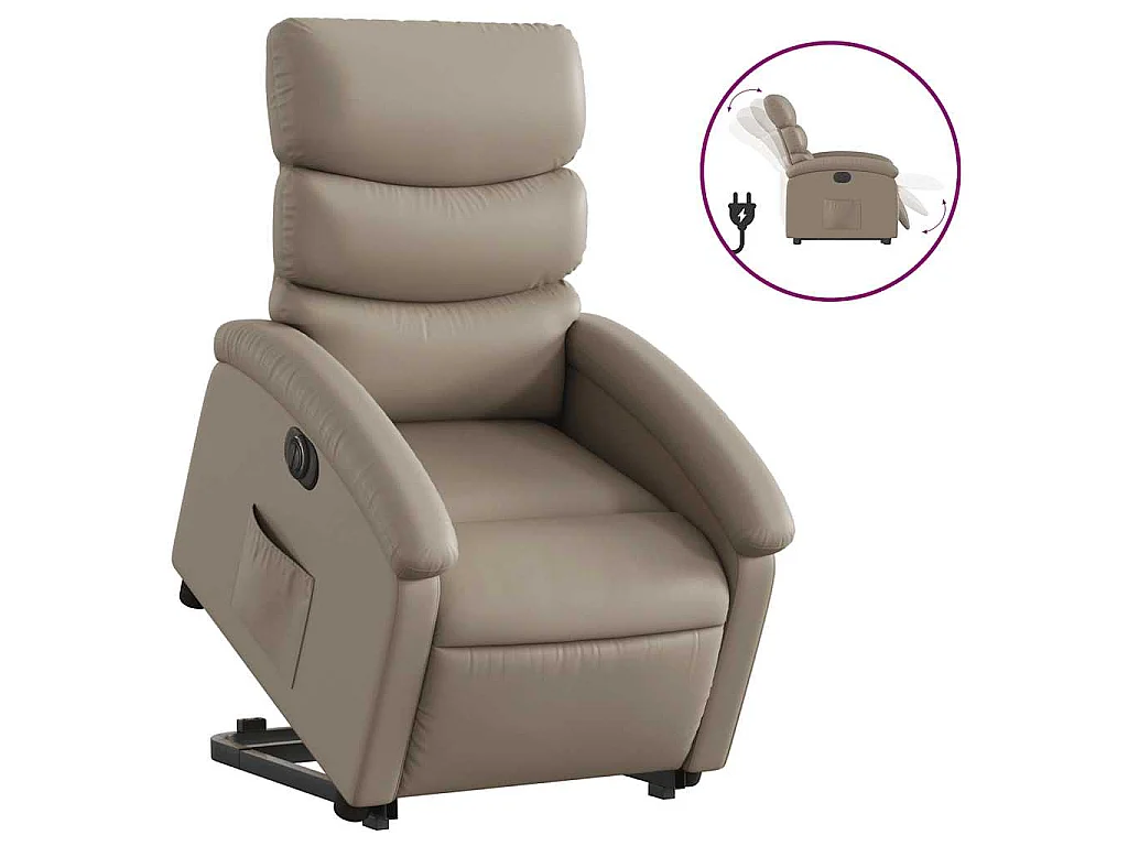 Fauteuil inclinable électrique cappuccino similicuir