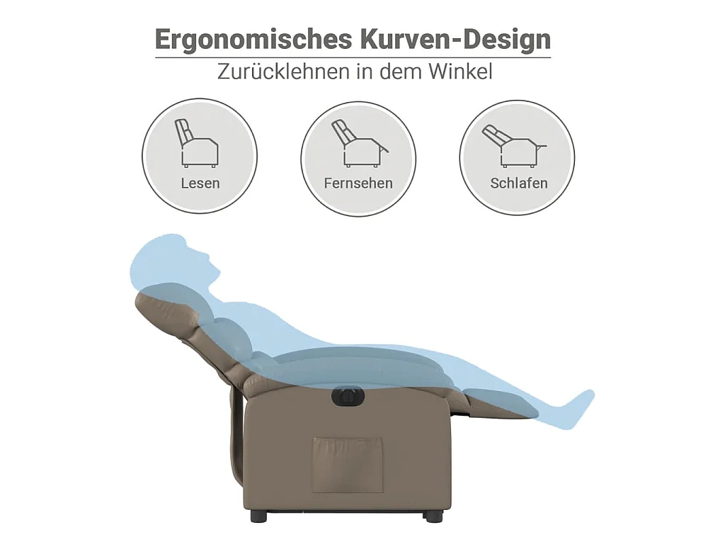 Fauteuil inclinable électrique cappuccino similicuir