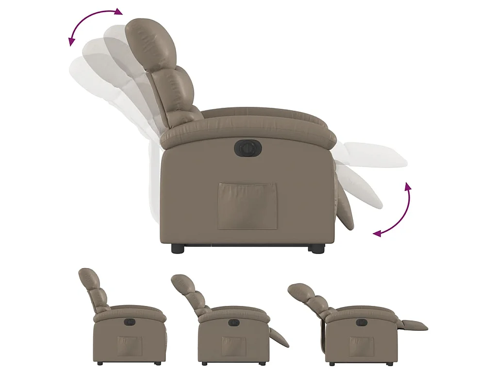 Fauteuil inclinable électrique cappuccino similicuir
