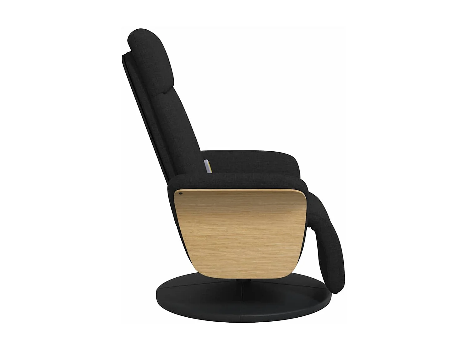 Sillón reclinable de masaje con reposapiés tela negra