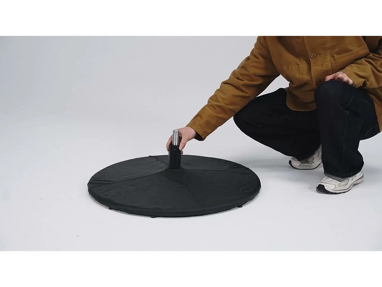 Massagesessel mit Fußteil Schwarz Stoff