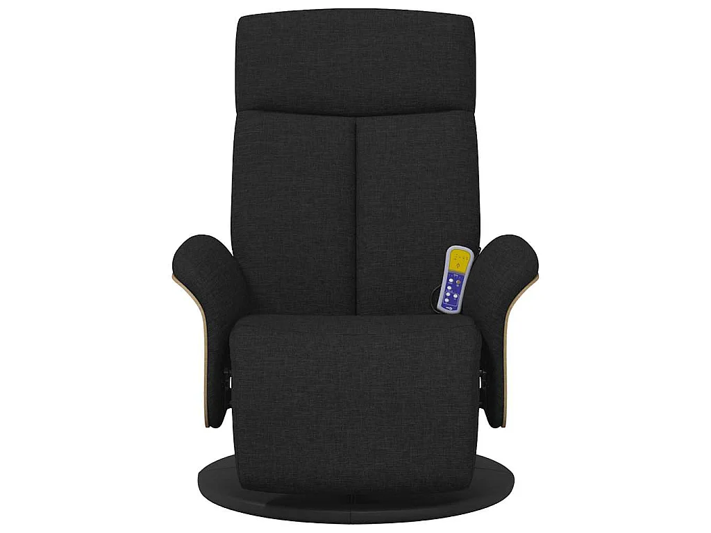 Massagesessel mit Fußteil Schwarz Stoff