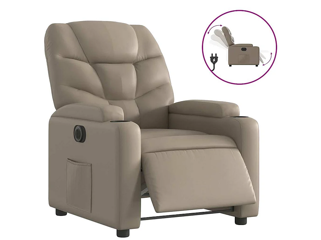 Fauteuil inclinable électrique Cappuccino Similicuir