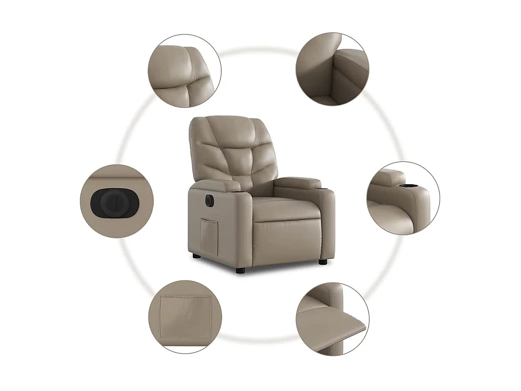 Fauteuil inclinable électrique Cappuccino Similicuir