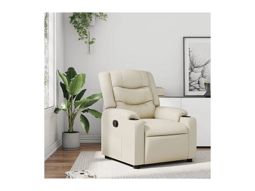 Fauteuil inclinable Crème Similicuir