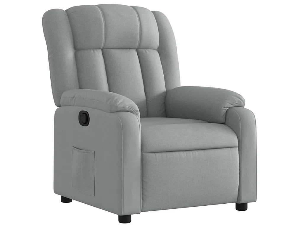 Poltrona Reclinabile in Tessuto Grigio Chiaro
